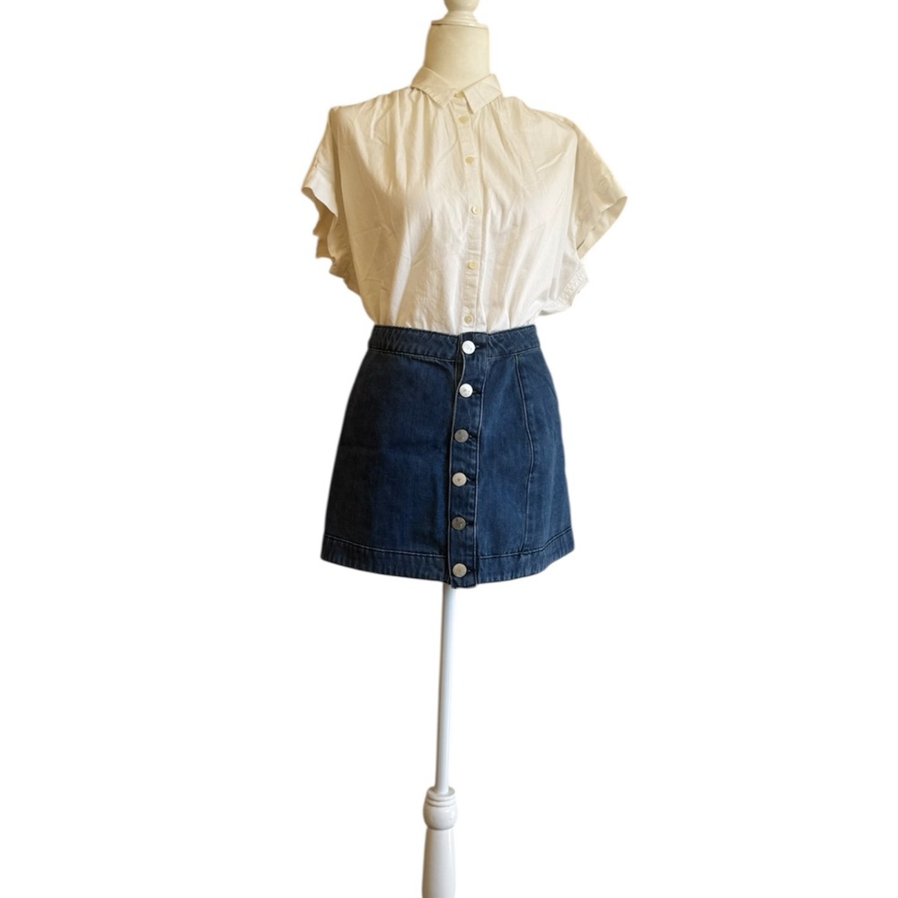 Tobi Skirt Button Front Mini Denim